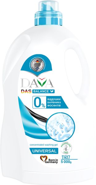 Гель для прання Dava Balance універсальний без віддушки та барвника 5 кг (4260637720436) В00280868 фото
