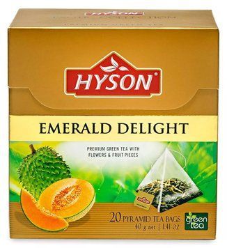 Чай зеленый Hyson Emerald Delight с ароматом манго и дыни, 2 г&times;20 пак. (4792055007818) 000089137 фото