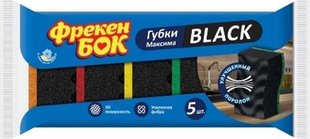 Губка кухонна Фрекен Бок Максима Black з хвилястою поверхнею 5 шт (4823071642346) В00153114 фото