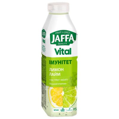 Напій Jaffa Vital Immunity Лимон-Лайм с экстрактом имбиря 0.5 л (4820192260480) 000027733 фото