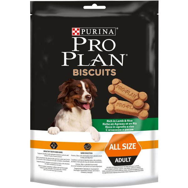 Сладость для взрослых собак Purina Pro Plan Biscuits печенье с ягненком и рисом 400 г (8711639251986) 000073294 фото