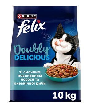 Сухой корм для кошек Purina Felix Doubly Delicious с лососем, океанической рыбой и свеклой 10 кг (8445292289627) 000090091 фото
