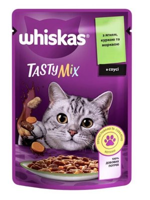 Вологий корм Whiskas TastyMix для котів з ягням, куркою та морквою 85 гр (4770608262433) 000076242 фото