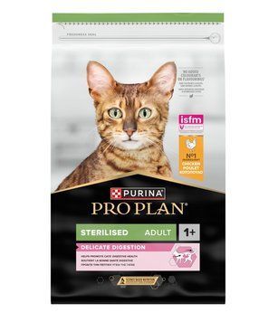 Сухой корм для стерилизованных кошек с чувствительным пищеварением Purina Pro Plan Sterilised Delicate Digestion с курицей 10 кг. 000088536 фото