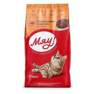 Сухий корм Мяу для котів з м'ясом, рисом і овочами 11 кг (4820083902109) 000015988 фото