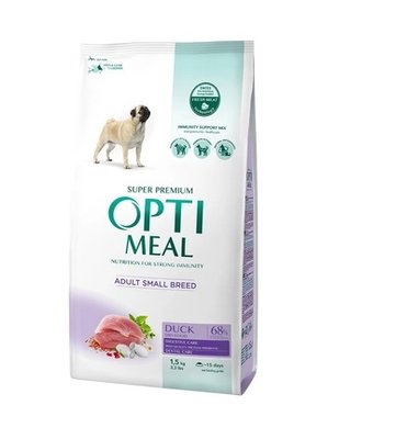Сухий корм Optimeal для собак малих порід зі смаком качки 1.5 кг (4820215362368) 000035095 фото