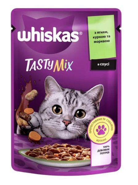 Влажный корм Whiskas TastyMix для кошек с ягненком, курицей и морковью 85 гр (4770608262433) 000076242 фото