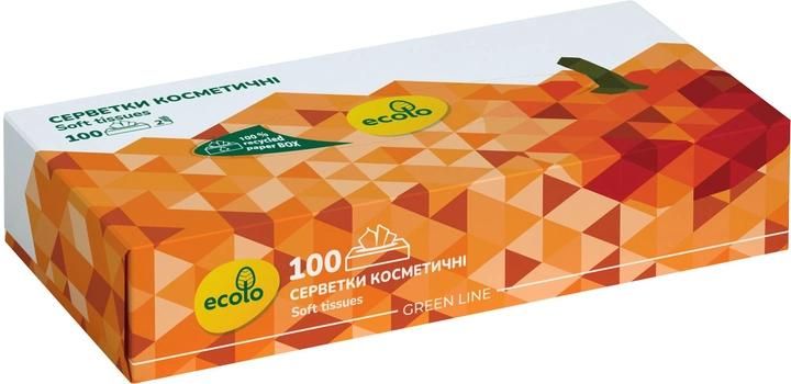 Упаковка салфеток Ecolo 100 листов 2 слоя (4820202896425) В00311884 фото