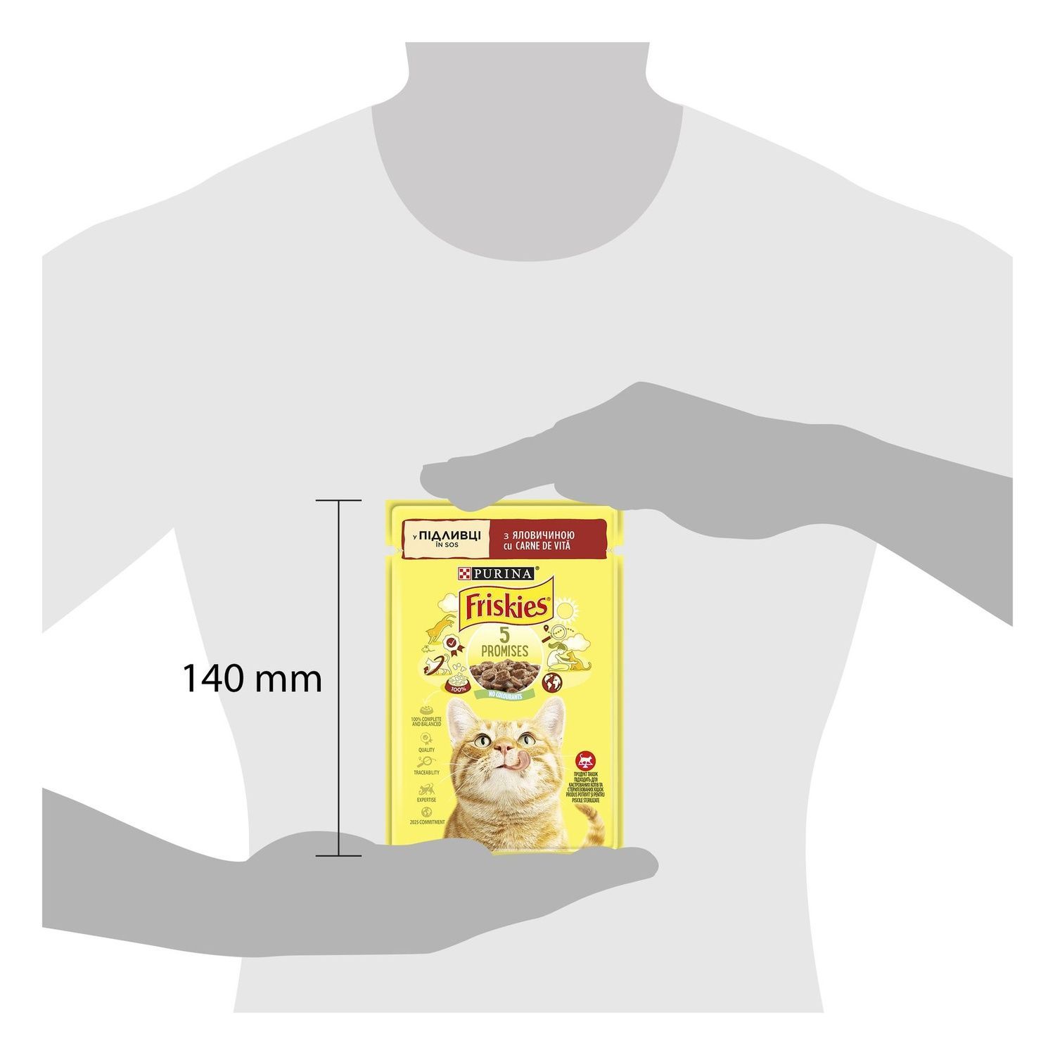 Влажный корм для кошек Purina Friskies кусочки в подливе с говядиной 85 г (7613036962216) 000089521 фото