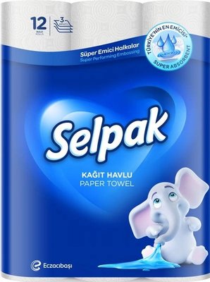 Бумажные полотенца Selpak 3 шара 80 отрывов 12 рулонов (8690530125001) В00150864 фото