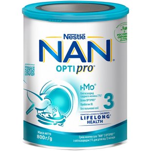 Молочна суміш Nestle NAN 3 Optipro з олігосахаридом 2'FL для дітей від 12 міс. 800 г (7613033358869) В00310626 фото