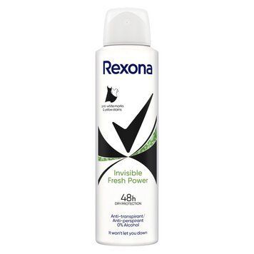 Антиперспирант аэрозоль Rexona Свежесть Невидимая на черной и белой одежде 150 мл. (8720181564130) В00327110 фото
