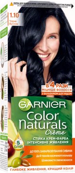 Стійка фарба для волосся Garnier Color Naturals з інтенсивним живленням 1.10 Чорне вугілля 110 мл (3600542425087) В00286236 фото