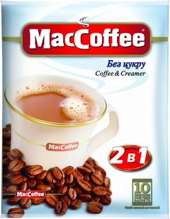 Кавовий напій MacCoffee 2в1 Без цукру 10шт*12г (8887290101271) 000005777 фото