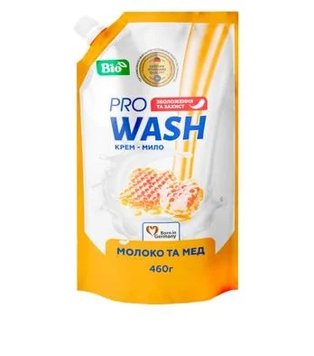 Крем-мыло жидкое Pro Wash Молоко и мед 460г (4262396140265) В00300005 фото