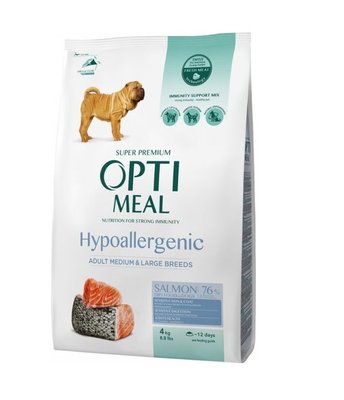 Сухий корм Optimeal для собак гіпоалергенний для середніх та великих порід - лосось 4 кг (4820215365932) 000070892 фото