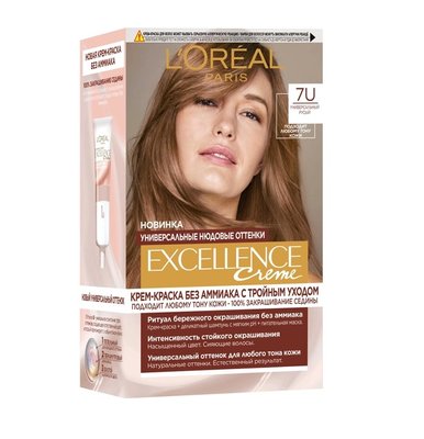 Фарба для волосся L'Oreal Paris Excellence Crème Universal Nudes 7U Універсальний русявий 192 мл (3600523998722) В00294699 фото