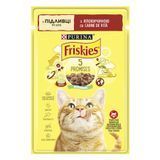Влажный корм для кошек Friskies кусочки в подливе с говядиной 85 грамм (7613036962216) 000079720 фото