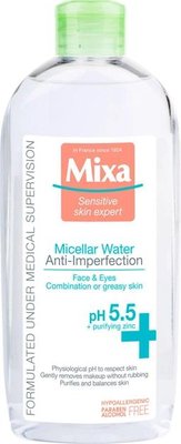 Міцелярна вода Mixa Anti-imperfection для комбінованої або жирної чутливої ​​шкіри 400 мл (3600550932805) В00041011 фото