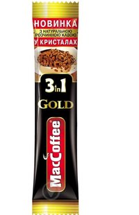 Кавовий напій MacCoffee 3в1 GOLD 20шт * 16г (8887290109963) 000019448 фото