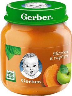 Пюре Gerber плодово-овощное яблоко и тыква с 6 месяцев 130 г (5900452078785) В00138968 фото