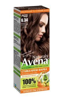 Стойкая крем-краска для волос Avena Shine Color №634 Карамельно-каштановый 133 мл (4823115507082) AD105 фото