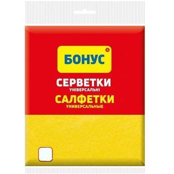 СЕРВЕТКИ ДЛЯ ПРИБИРАННЯ БОНУС ВІСКОЗНІ 13 ШТ. (4820048485302) В00160697 фото