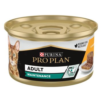 Вологий корм PRO PLAN Adult для дорослих котів, шматочки в паштеті з куркою 85 г (8445290173218) 000077126 фото