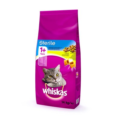 Сухой корм для стерилизованных кошек Whiskas с курицей 14 кг (5900951259418) 000075879 фото