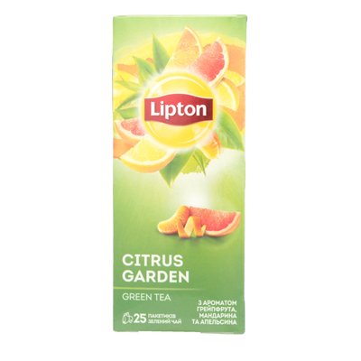 Чай Lipton Citrus Garden Зелений пакетований 25 шт (4823084200533) 000072158 фото