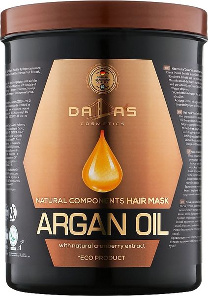 Маска для волосся Dalas Natural з натуральним екстрактом журавлини й аргановою олією 1000 мл (4260637729156) В00281089 фото