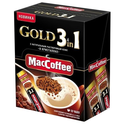 Кофейный напиток MacCoffee 3в1 GOLD 20шт*16г (8887290109963) 000019448 фото