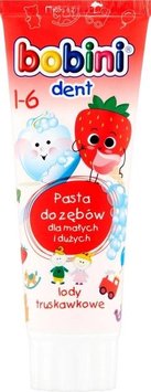 Зубна паста Bobini Strawberry для дітей віком від 1 до 6 років 75 мл (5900465997400) 000075880 фото