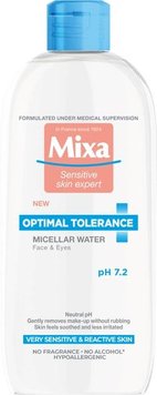 Мицеллярная вода Mixa Hydrating для нормальной и сухой чувствительной кожи лица 400 мл (3600550932782) В00041012 фото