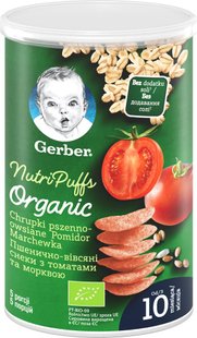 Снеки пшенично-вівсяні Gerber з томатами та морквою 35 г (7613037311433) В00093555 фото