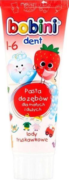 Зубная паста Bobini Strawberry для детей от 1 до 6 лет 75 мл (5900465997400) 000075880 фото