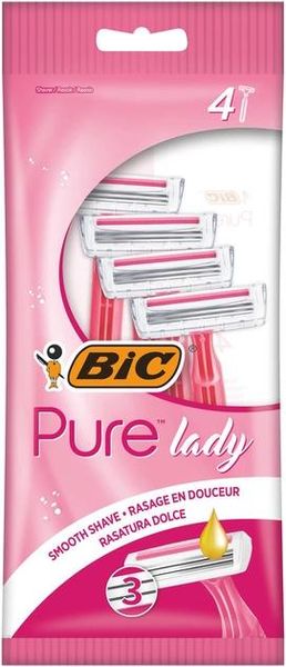 Набор бритв Bic Pure 3 Lady Pink без сменных картриджей 4 шт (3086123363816) В00149091 фото