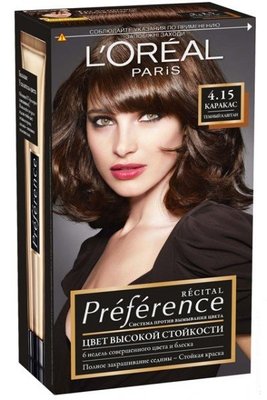 Стійка гель-фарба для волосся L'Oreal Paris Recital Preference 4.15 - Темний каштан 174 мл (3600520248912) 1680      фото