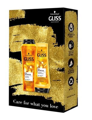 Набір Gliss Care with Oil Nutritive Живильний шампунь для сухого та пошкодженого волосся 250 мл + Бальзам 200 мл (9000101731224) В00308164 фото
