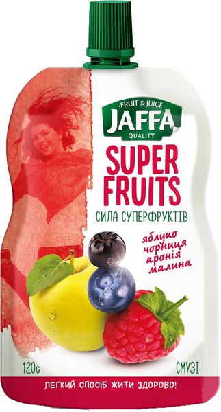 Смузи Jaffa Super Fruits Яблоко-черника-арония-малина 120 г (4820192260299) 000061798 фото