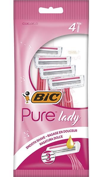 Набор бритв без сменных картриджей BIC Pure 3 Lady Pink 4 шт. (3086123363816) В00149091 фото