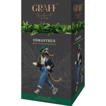 Чай зеленый Graff Osmanthus Османтуст байховый в фильтр-пакетах по 1,5 г 20 шт (4820279610559) 000079511 фото