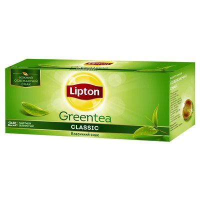 Чай Lipton Classic Зелений пакетований 25 шт (4823084200793) 000072160 фото