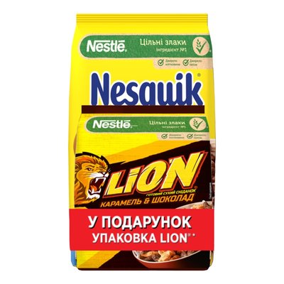 Набір сухих сніданків Nesquik 375 г та Lion 210 г (8445291201491) 000078300 фото