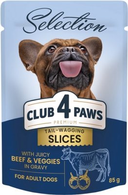 Вологий корм Club 4 Paws Selection Premium для собак малих порід з яловичиною та овочами в соусі 85 г (4820215368063) 000074400 фото