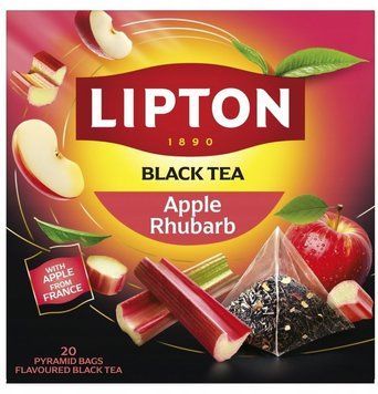Чай чорний Lipton Apple Rhubarb 20 пірамідок (5063270127759) 000088210 фото