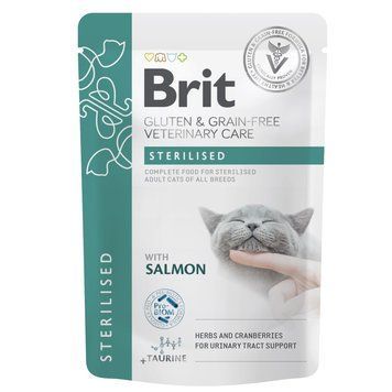 Корм влажный Brit GF VD Care Sterilised для кошек с лососем 85 г (8595602566716) S1111184988 фото