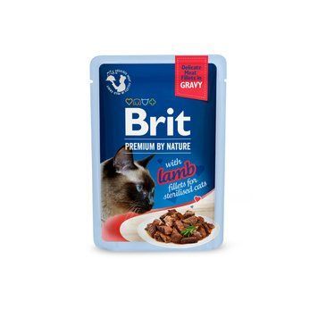Корм влажный Brit Premium Delicate Fillets in Gravy Lamb for Sterilised д/стерилизированных кошек филе в соусе ягненка 85 г (8595602570621) S1111185857 фото