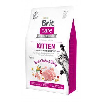 Корм сухий Brit Care Cat Grain Free Kitten Healthy Growth and Development для кошенят для здорового зростання та розвитку 2 кг (8595602540679) S1111162349 фото