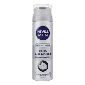 Піна для гоління Nivea Men Срібний захист з іонами срібла і екстрактом ромашки 200 мл (4005808540181) В00279801 фото